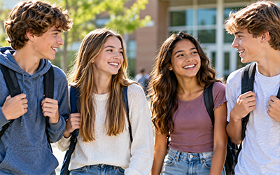 Smiling and confident teens