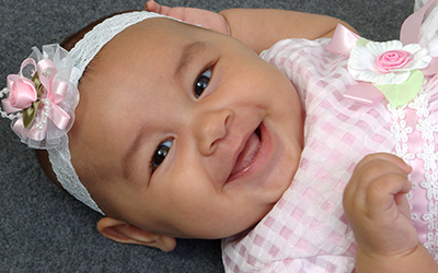 Baby girl smiling