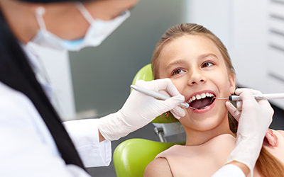A young child at the dentist